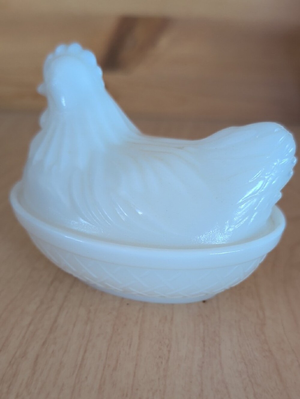 VTG. Hazel Atlas White Milk Glass Hen on Nest Trinket Dish - White - Picture 3 of 11